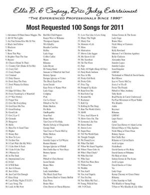 Most Requested 100 Songs for 2011