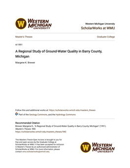A Regional Study of Ground-Water Quality in Barry County, Michigan