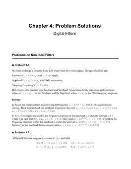 Chapter 4: Problem Solutions Digital Filters