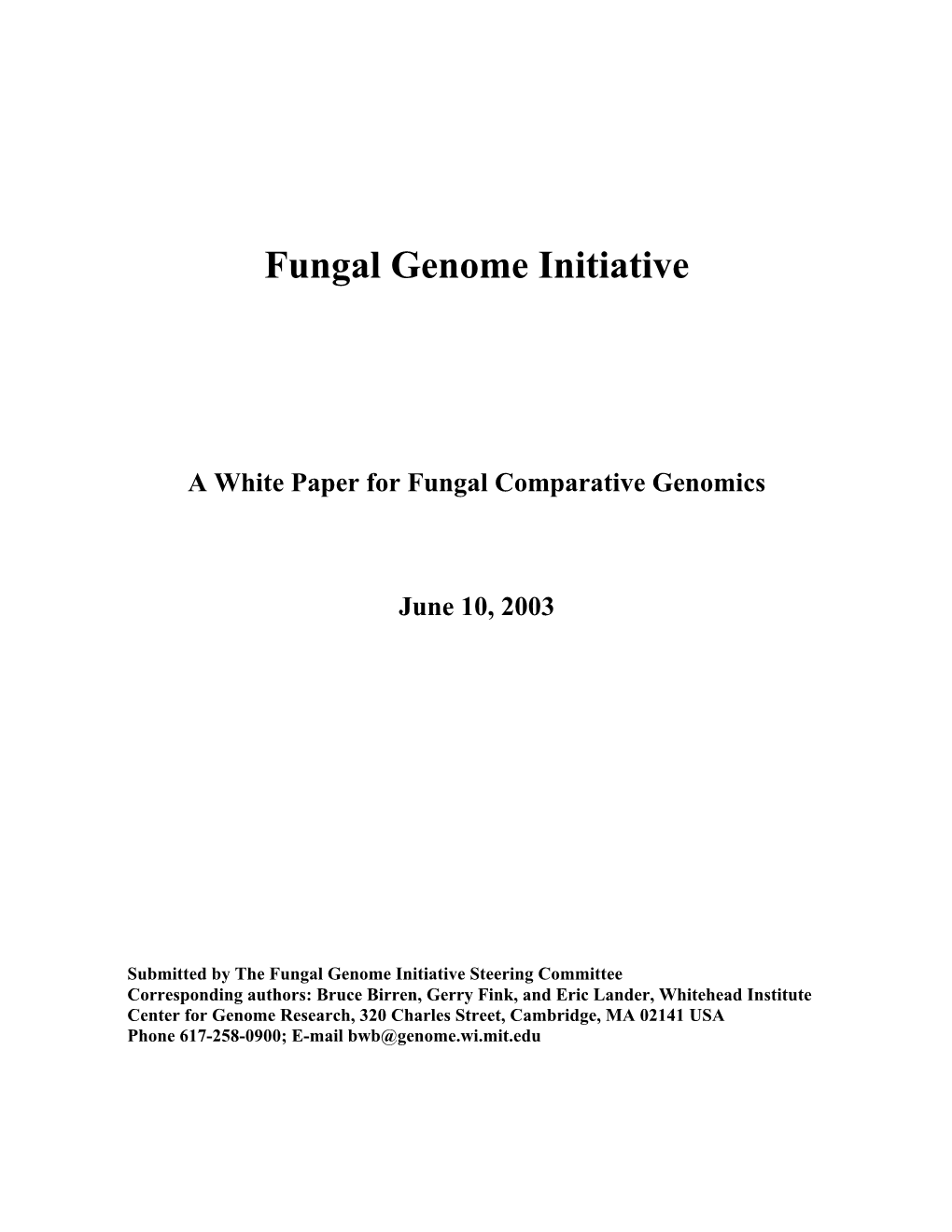 Fungal Genome Initiative