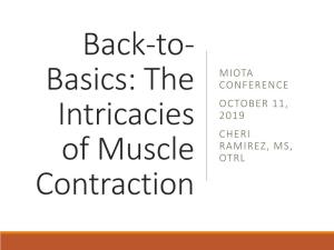 Back-To-Basics: the Intricacies of Muscle Contraction