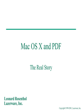Mac OS X and PDF: the Real Story