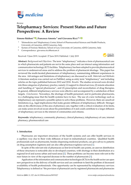 Telepharmacy Services: Present Status and Future Perspectives: a Review