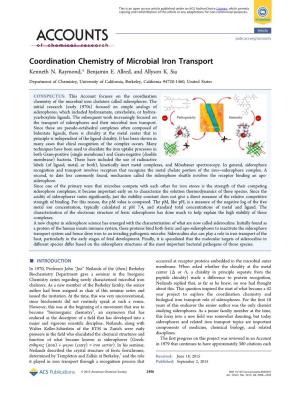 Coordination Chemistry of Microbial Iron Transport Kenneth N