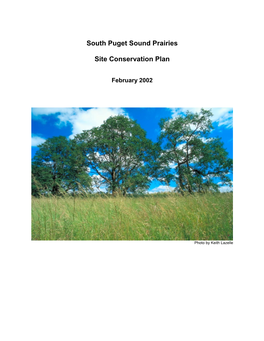 South Puget Sound Prairies Site Conservation Plan