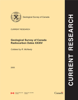 Geological Survey of Canada Radiocarbon Dates XXXIV