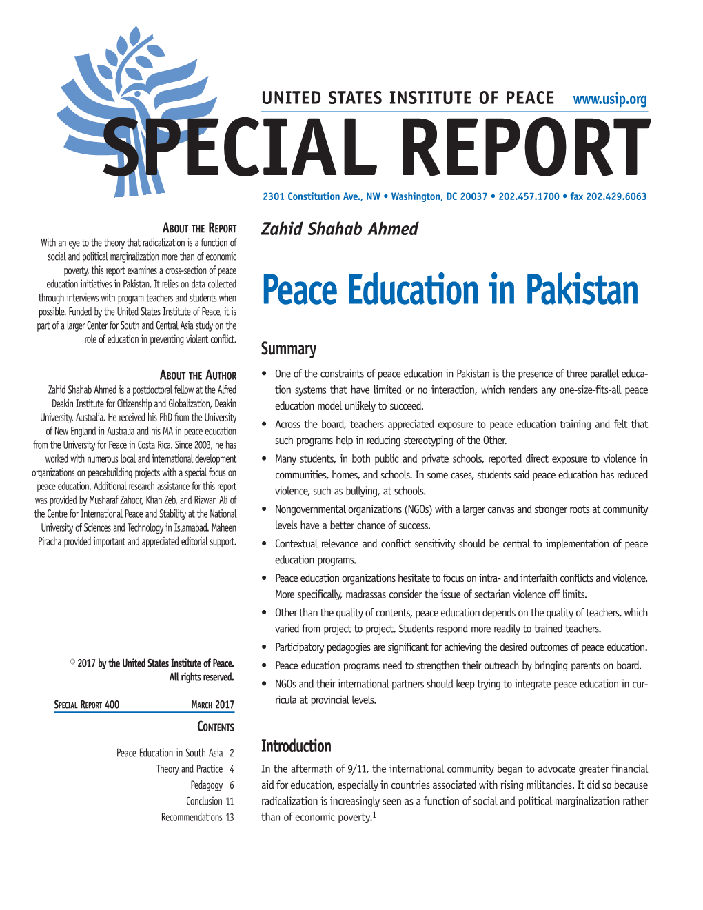 Peace Education in Pakistan Possible