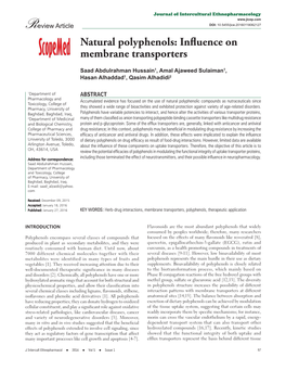 Natural Polyphenols: Influence on Membrane Transporters