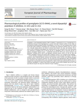 Pharmacological Profiles of Gemigliptin (LC15-0444), a Novel