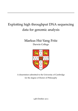 Exploiting High Throughput DNA Sequencing Data for Genomic Analysis