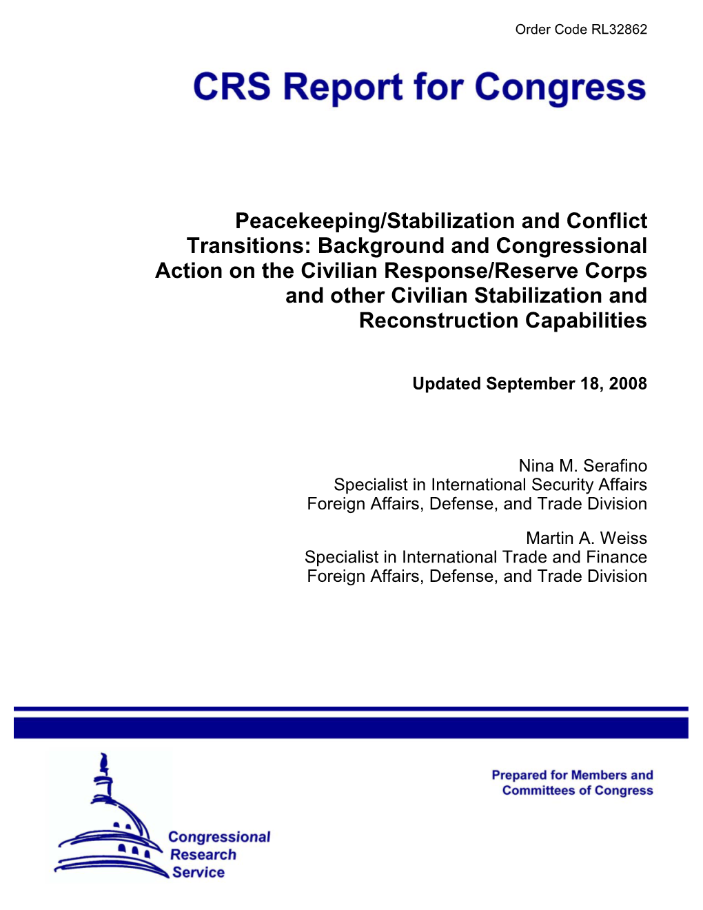 Peacekeeping/Stabilization and Conflict