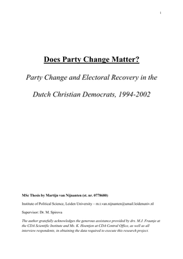 Does Party Change Matter?
