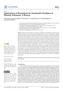 Applications of Biocatalysts for Sustainable Oxidation of Phenolic Pollutants: a Review