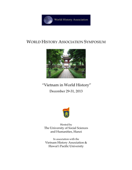 “Vietnam in World History” December 29-31, 2013