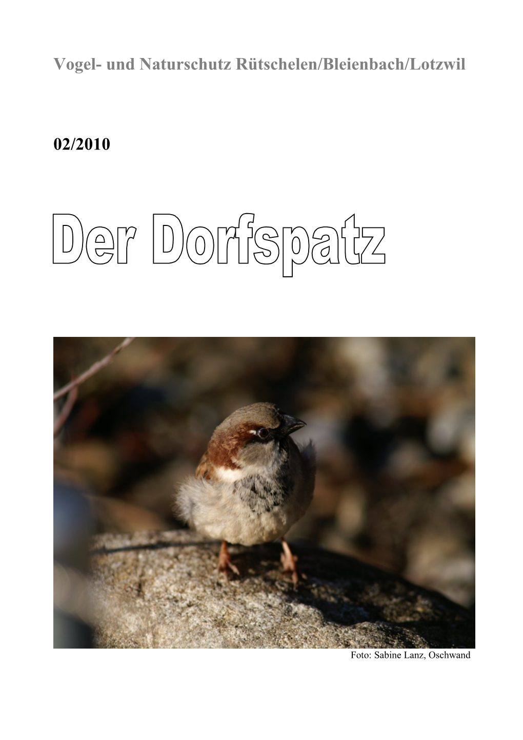 Vogel- Und Naturschutz Rütschelen/Bleienbach/Lotzwil 02