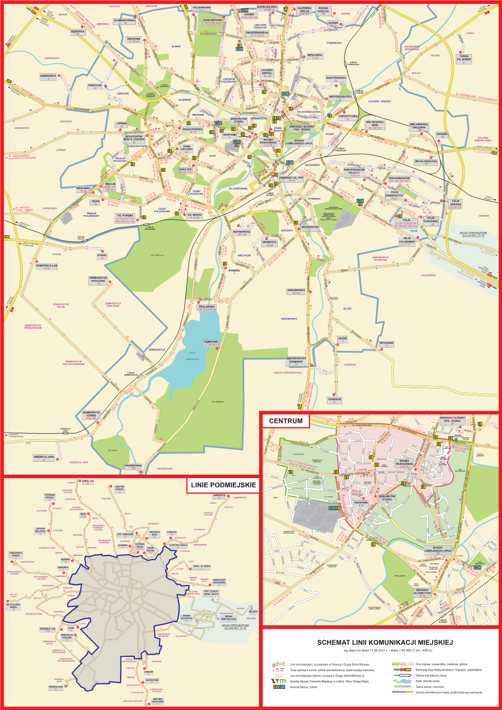 Centrum Linie Podmiejskie Schemat Linii Komunikacji Miejskiej
