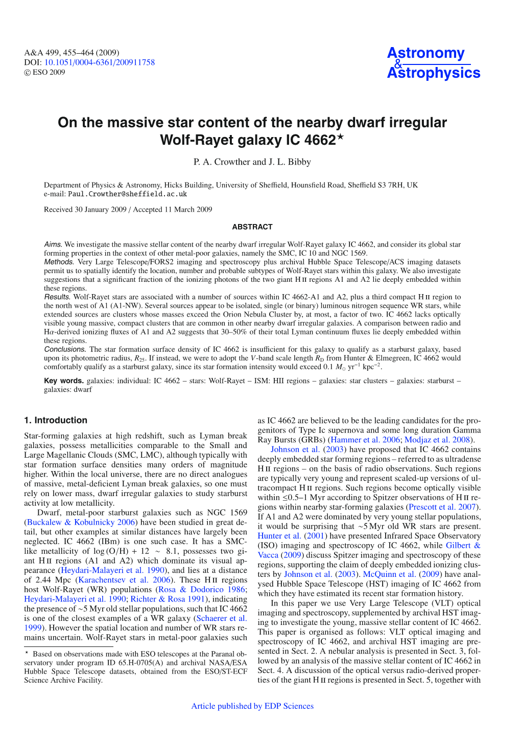 On the Massive Star Content of the Nearby Dwarf Irregular Wolf-Rayet Galaxy IC 4662