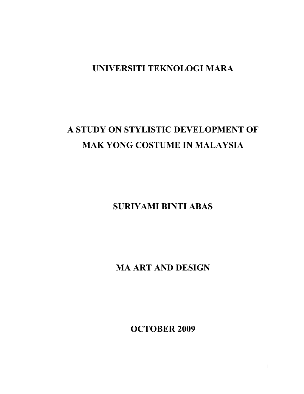 Universiti Teknologi Mara a Study on Stylistic