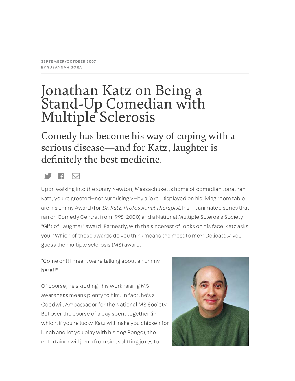 Jonathan Katz on Being a Stand-Up Comedian with Multiple Sclerosis