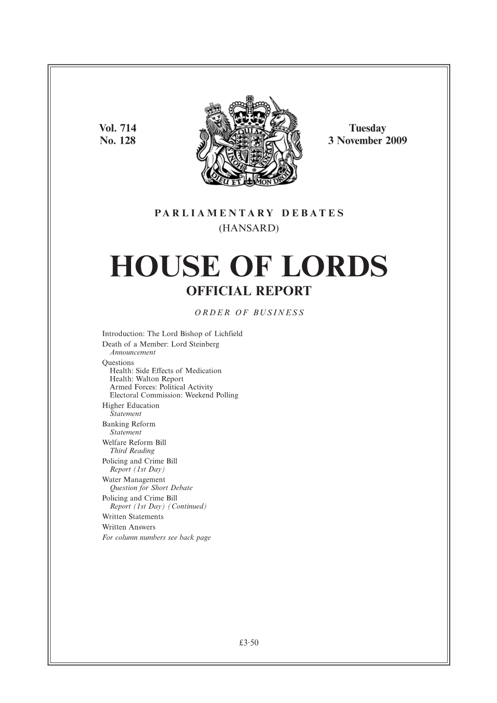 House of Lords Official Report