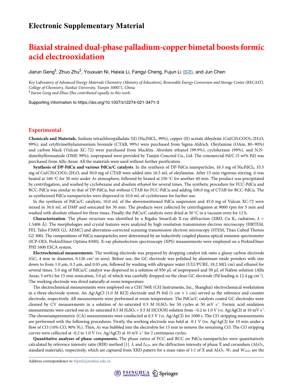 Biaxial Strained Dual-Phase Palladium-Copper Bimetal Boosts Formic Acid Electrooxidation