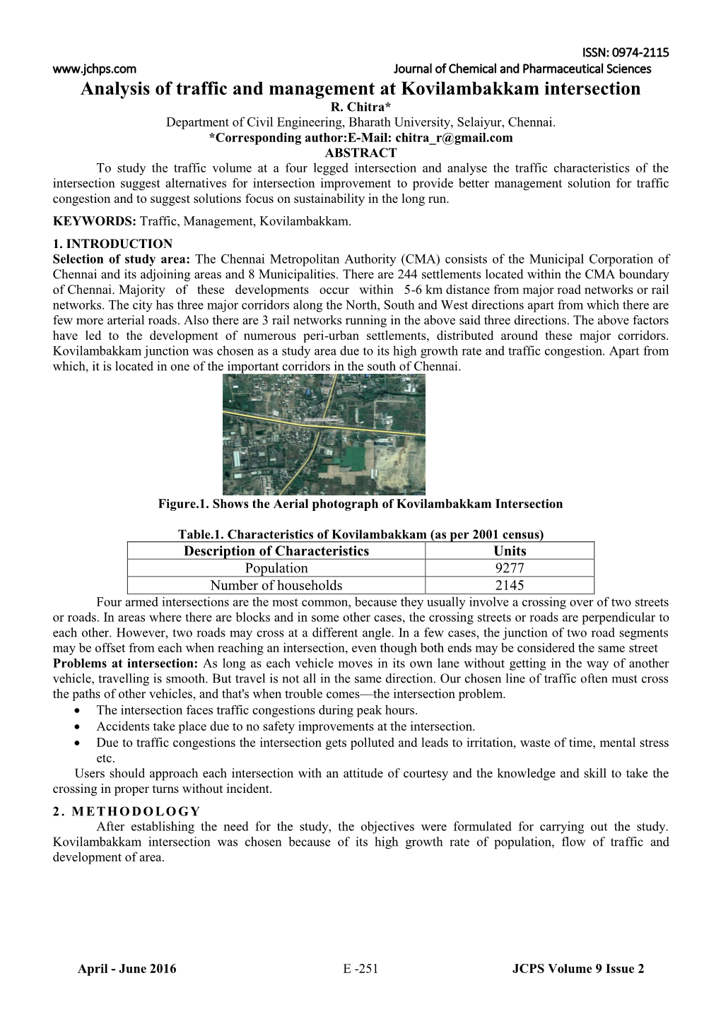 Analysis of Traffic and Management at Kovilambakkam Intersection R