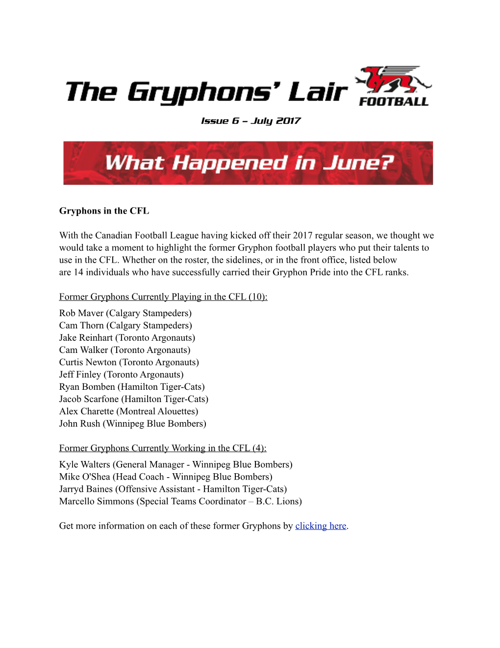 July 17 Gryphons' Lair
