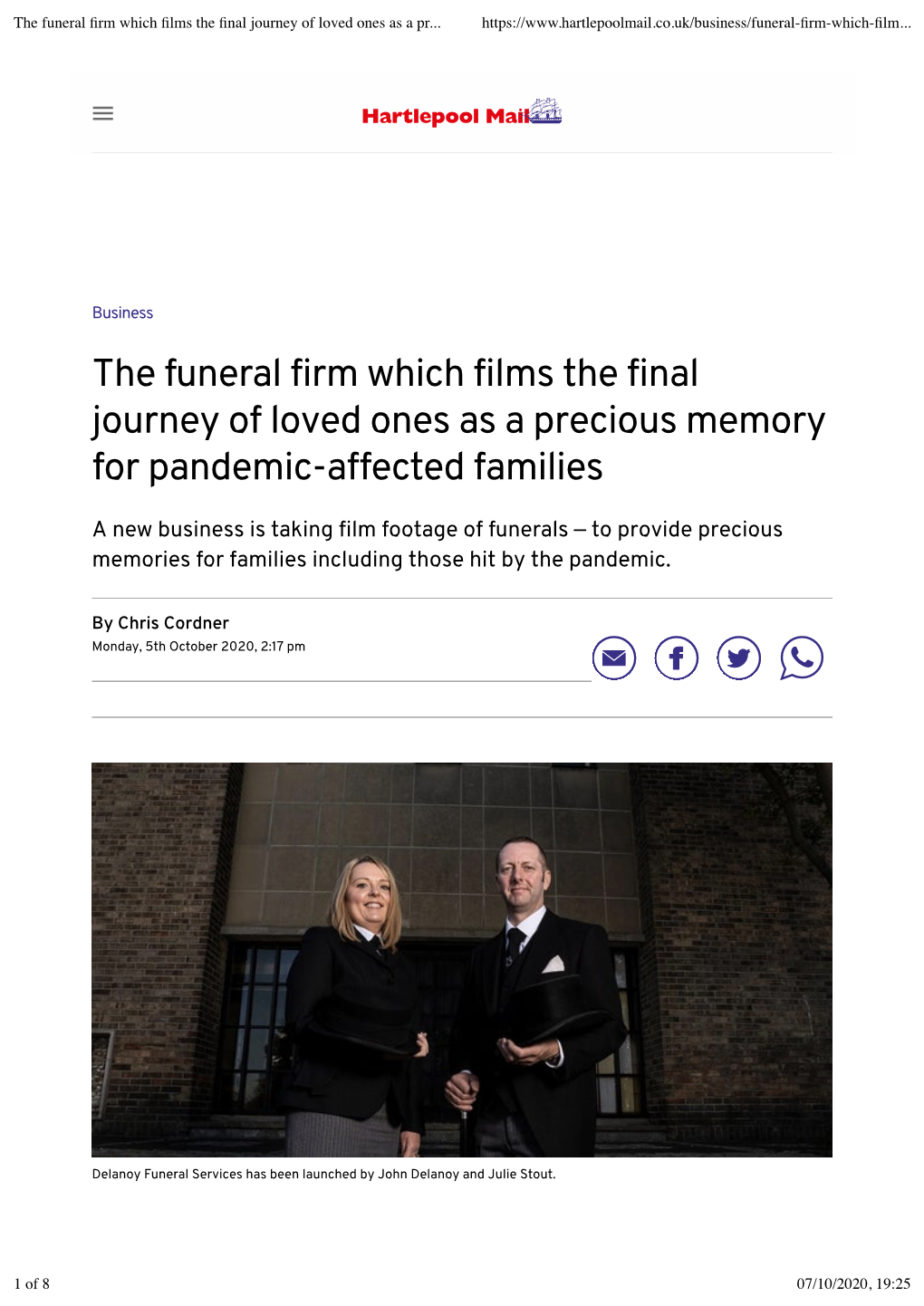 The Funeral Firm Which Films the Final Journey of Loved Ones As a Precious Memory for Pandemic-Affected Families