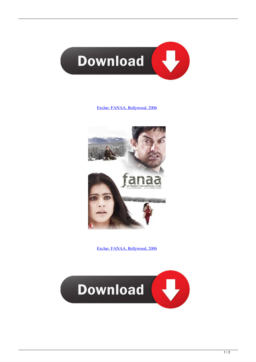 Exclue FANAA Bollywood 2006