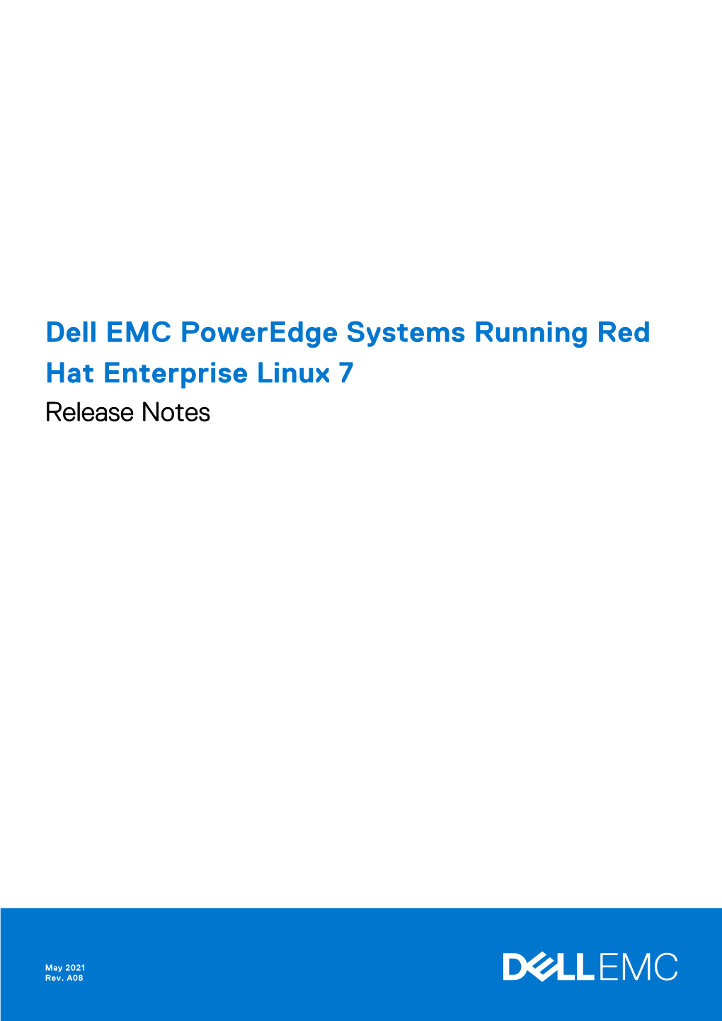 Dell EMC Poweredge Systems Running Red Hat Enterprise Linux 7 Release Notes