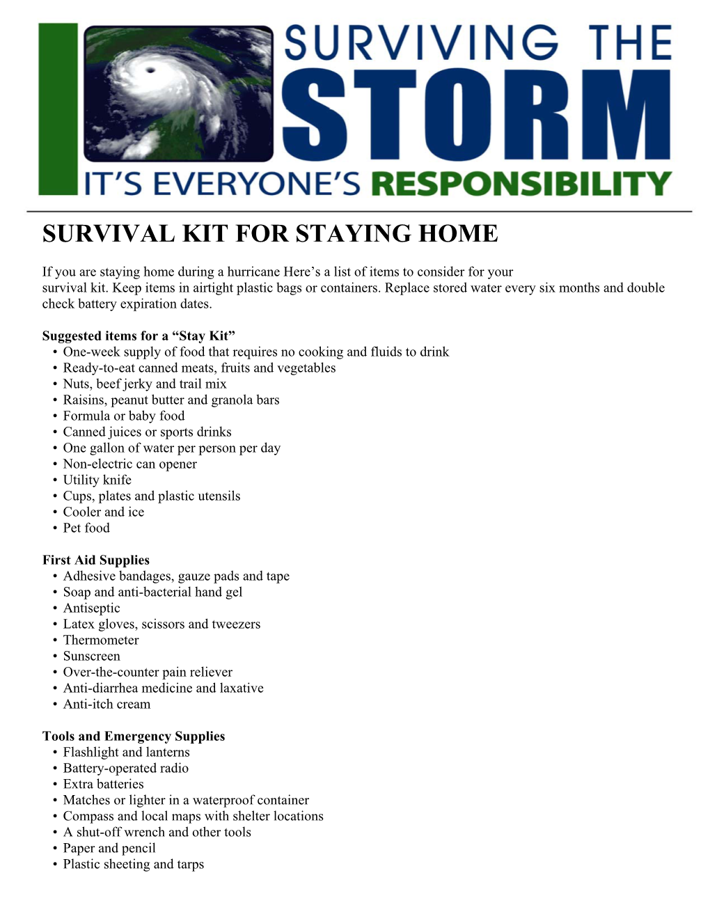 Survival Kit for Staying Home