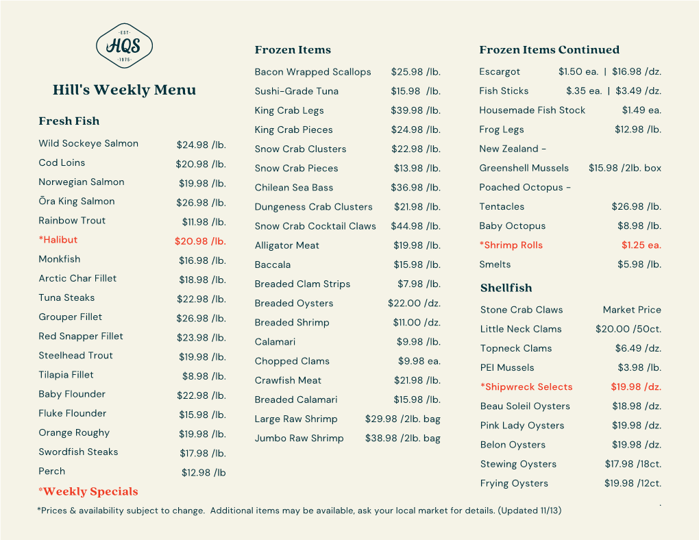 Weekly Menu 11.13 V2