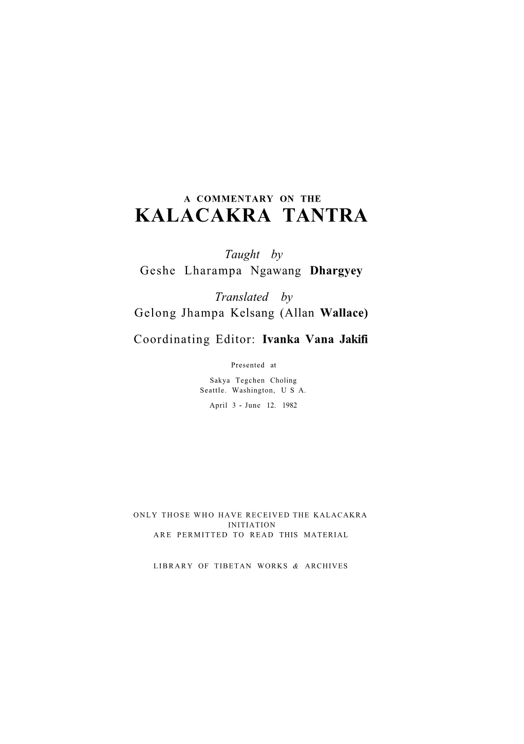 Kalacakra Tantra