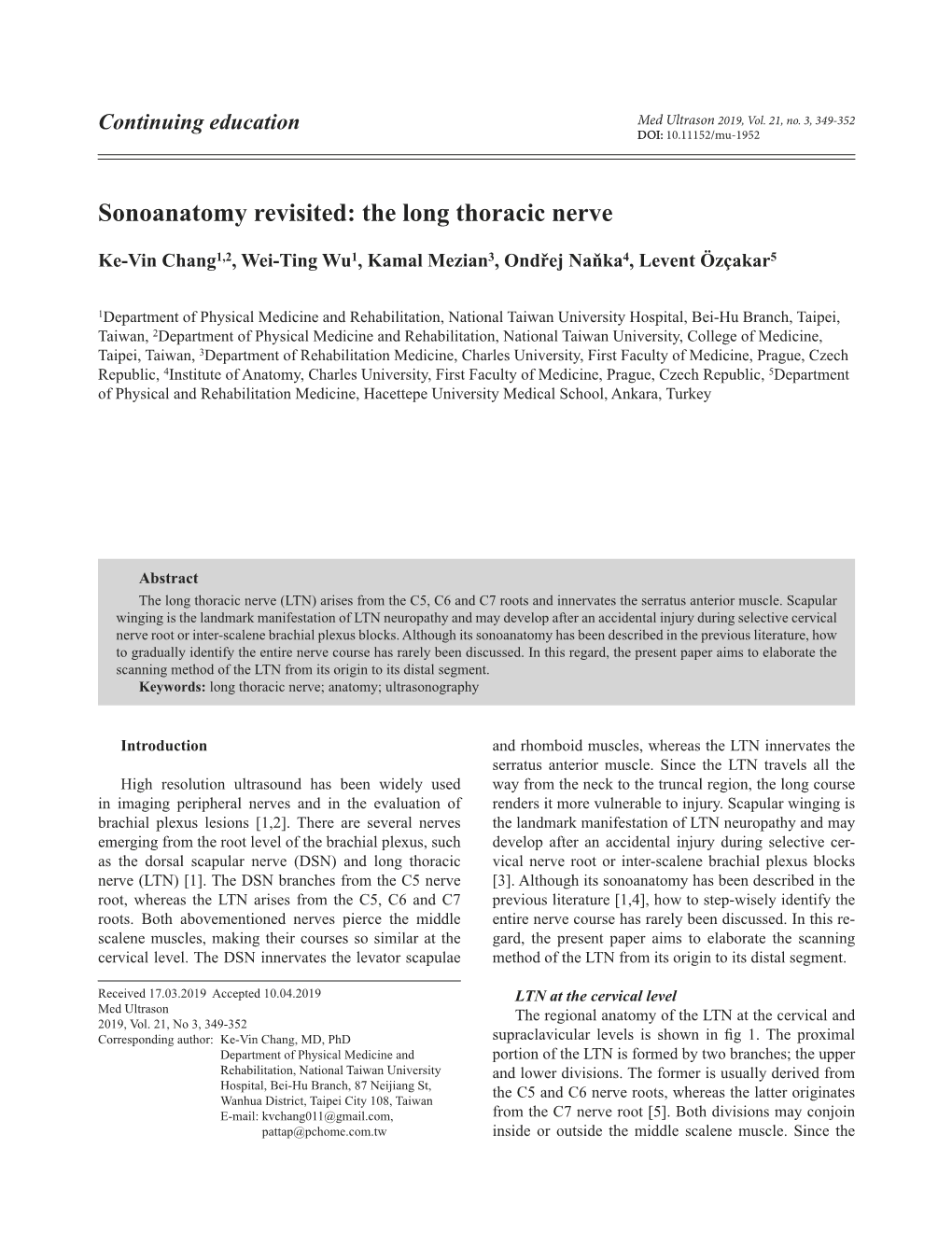 Sonoanatomy Revisited: the Long Thoracic Nerve