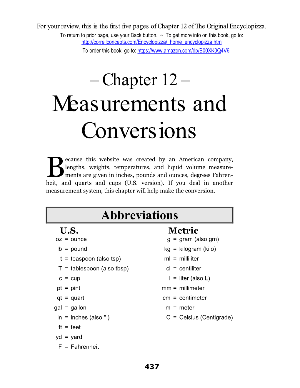 Measurements and Conversions