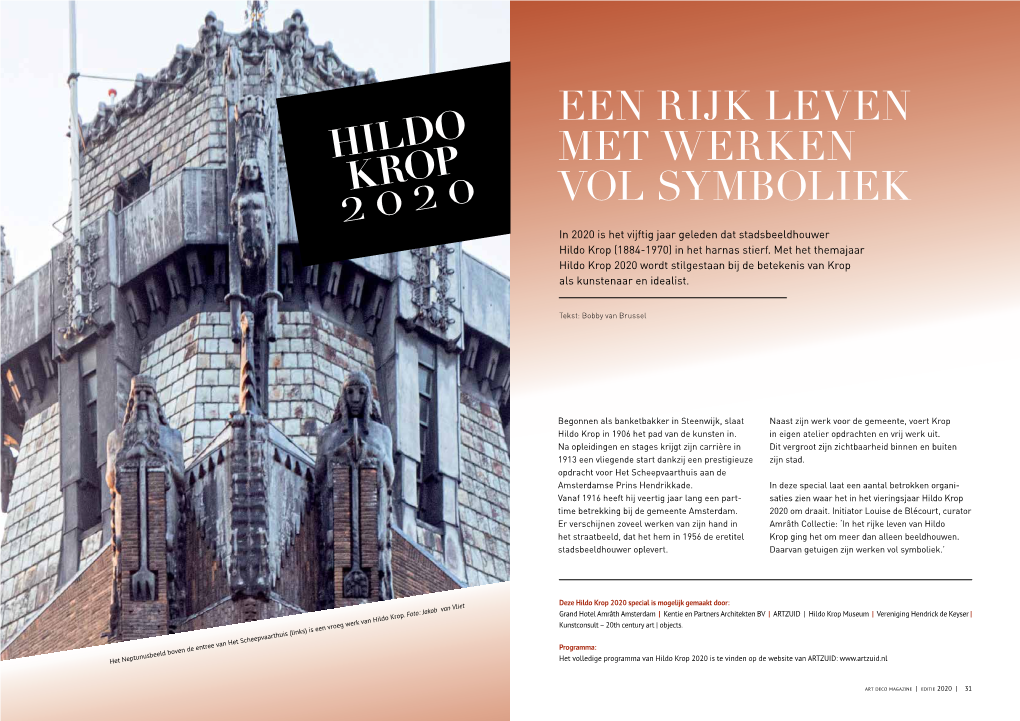 Art Deco Magazine | Editie 2020 | 31 Iconisch Bouwwerk | Het Scheepvaarthuis