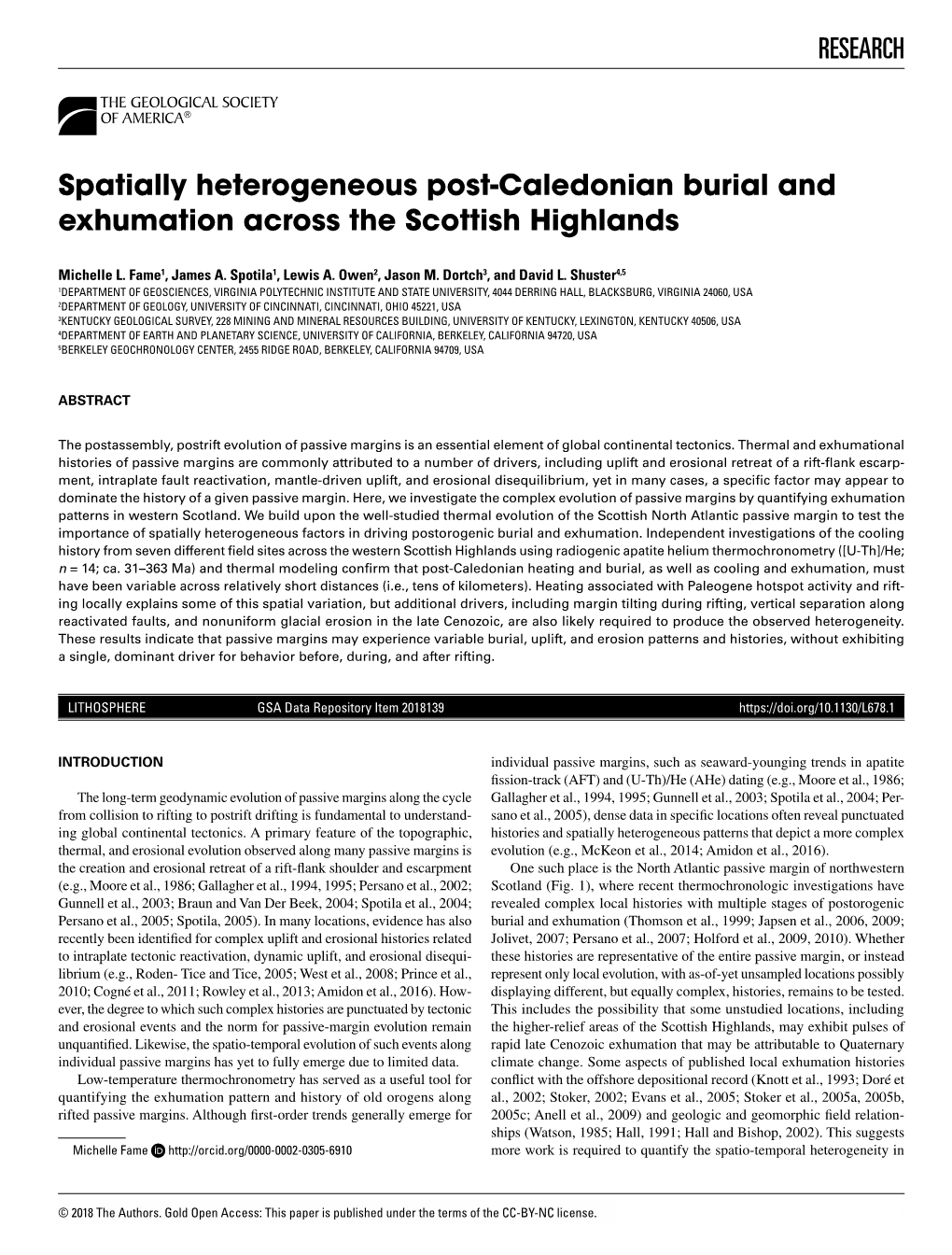 RESEARCH Spatially Heterogeneous Post-Caledonian Burial And