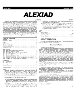 ALEXIAD (!7+=3!G) $2.00 This Year the Stores Began Dragging out Christmas Decorations Stablemate Lucan Hanover, While Captaintreacherous Was Before Halloween