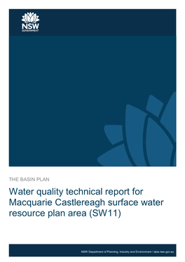 Water Quality Technical Report for Macquarie Castlereagh Surface Water Area (SW11)