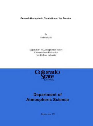 General Atmospheric Circulation of the Tropics