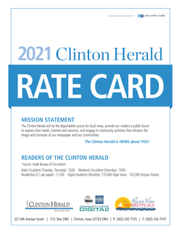 Clinton Herald Rate Card 2021.Indd