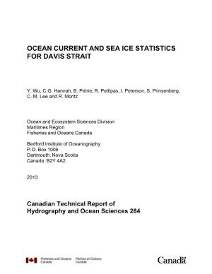 Ocean Current and Sea Ice Statistics for Davis Strait
