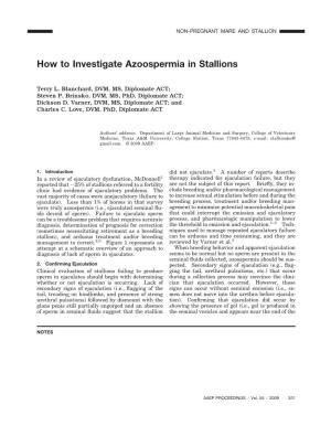 How to Investigate Azoospermia in Stallions
