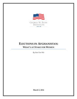 Elections in Afghanistan: Whatʹs at Stake for Women