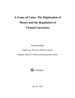The Digitization of Money and the Regulation of Virtual Currencies