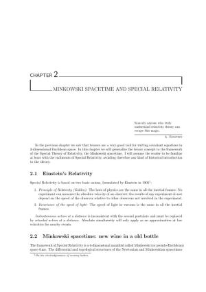 Minkowski Spacetime and Special Relativity