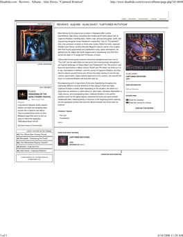 Deadtide.Com : Reviews : Albums : Alan Davey, "Captured Rotat
