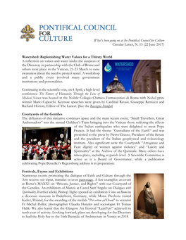 What's Been Going on at the Pontifical Council for Culture Circular Letter