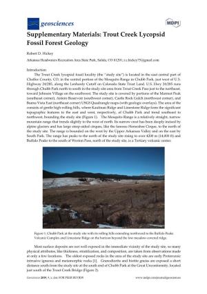 Supplementary Materials: Trout Creek Lycopsid Fossil Forest Geology