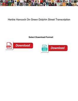 Herbie Hancock on Green Dolphin Street Transcription